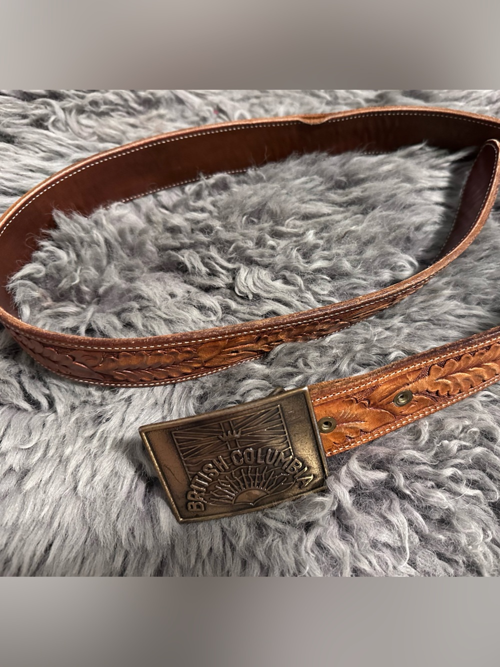 Leather belt and BC buckle